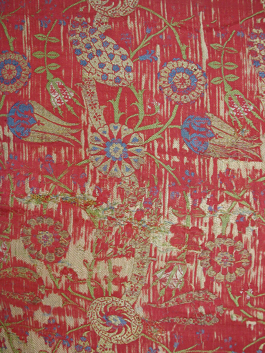 Textile Fragment, Silk, metal wrapped thread