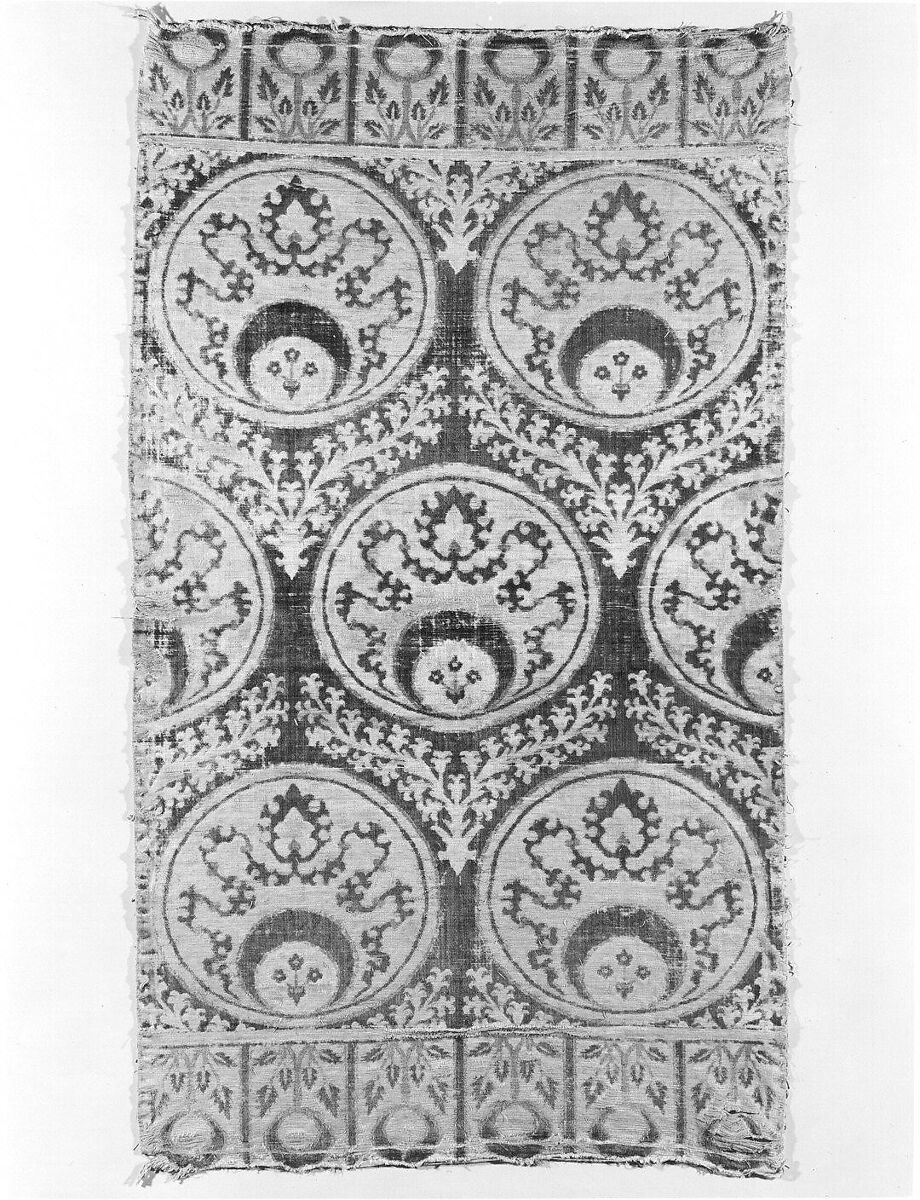 Cushion Cover (Yastik), Silk, cotton, and metal wrapped thread; cut and voided velvet, brocaded