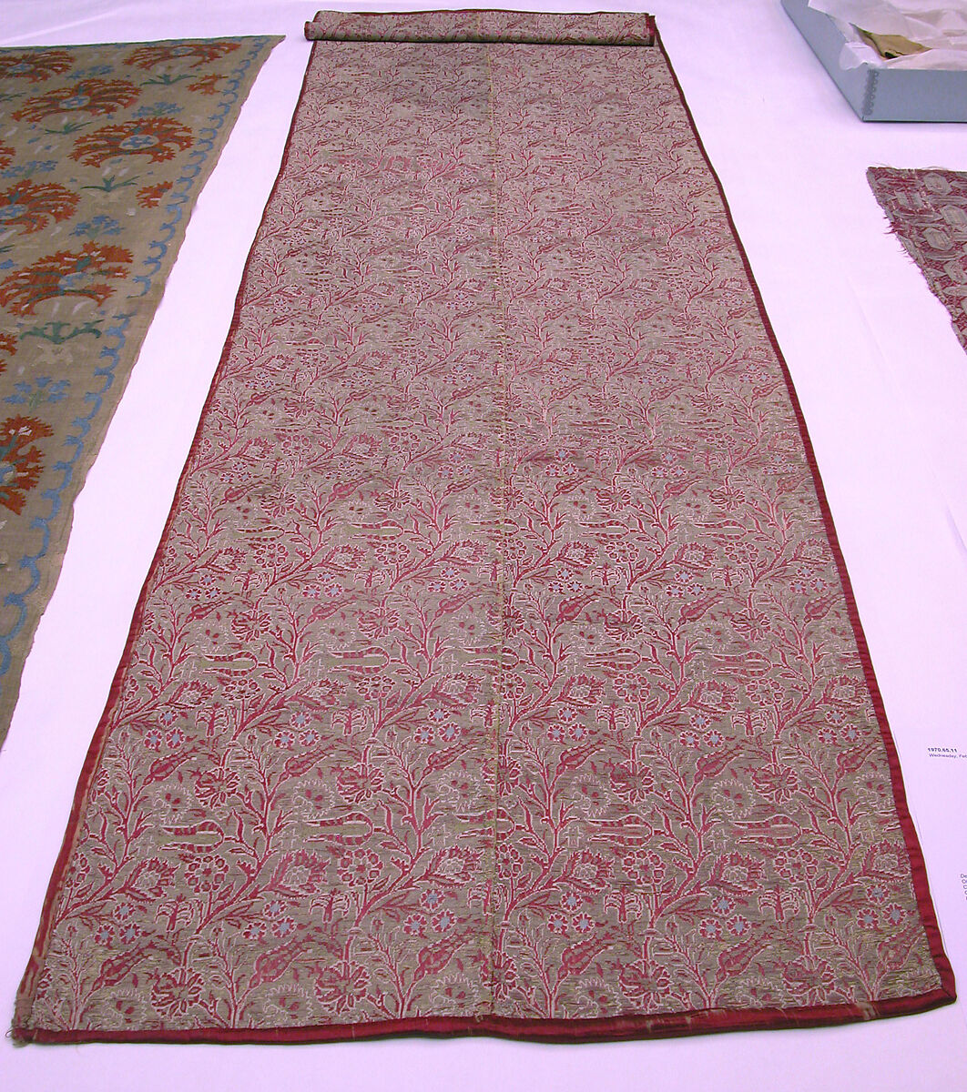 Textile Fragment, Silk, metal wrapped thread