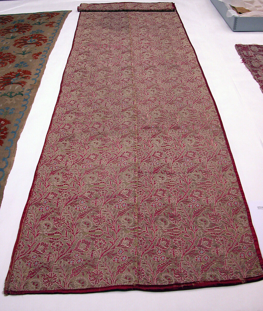 Textile Fragment, Silk, metal wrapped thread