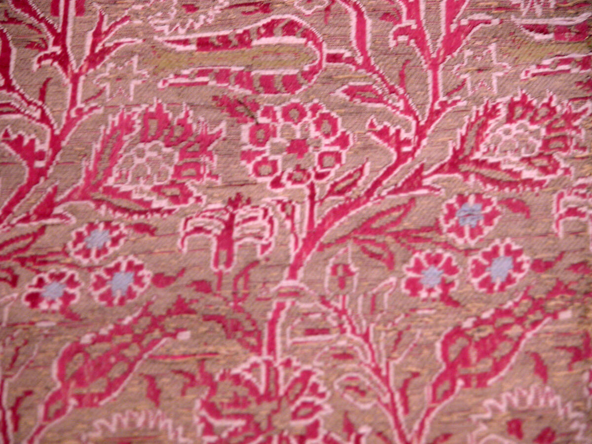 Textile Fragment, Silk, metal wrapped thread