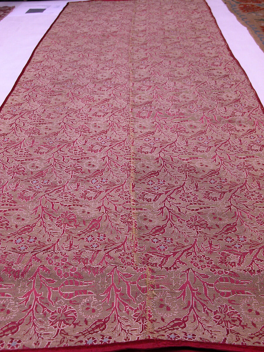 Textile Fragment, Silk, metal wrapped thread