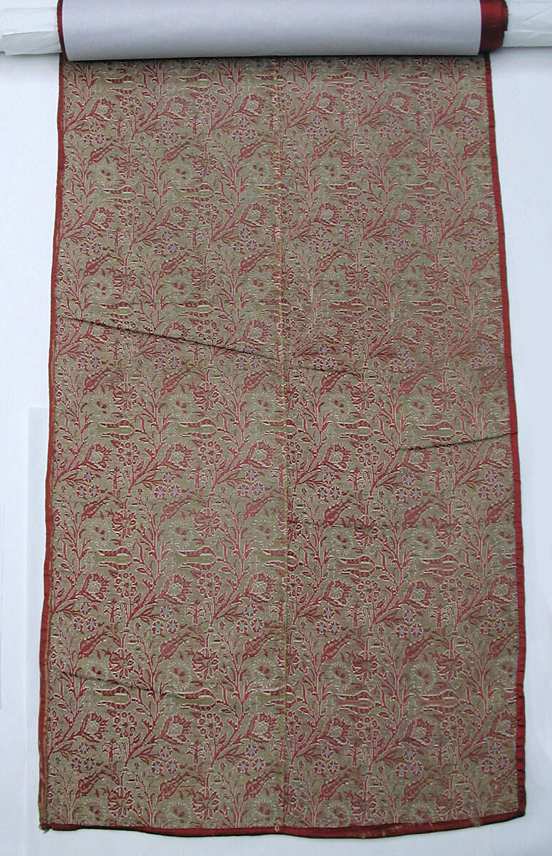 Textile Fragment, Silk, metal wrapped thread