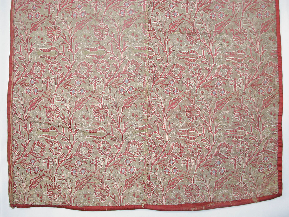 Textile Fragment, Silk, metal wrapped thread