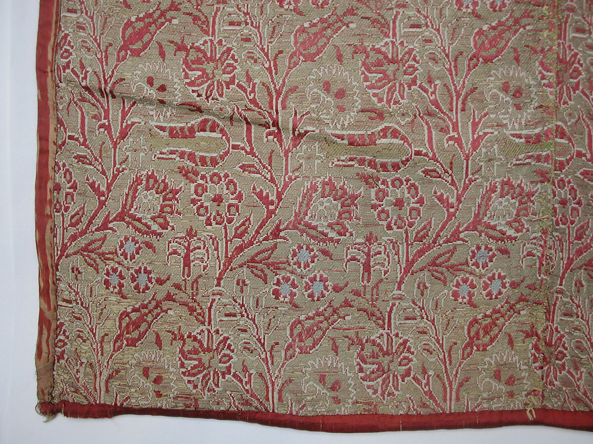 Textile Fragment, Silk, metal wrapped thread