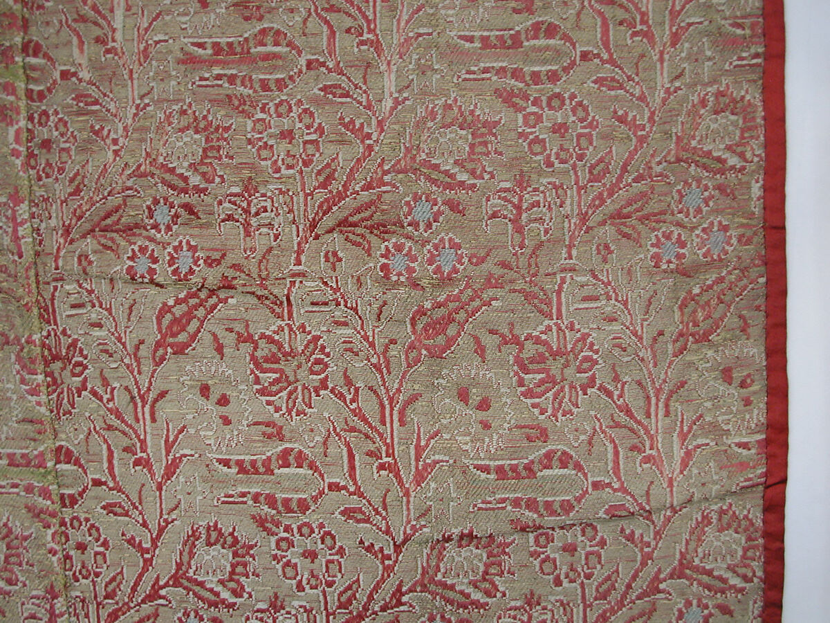 Textile Fragment, Silk, metal wrapped thread