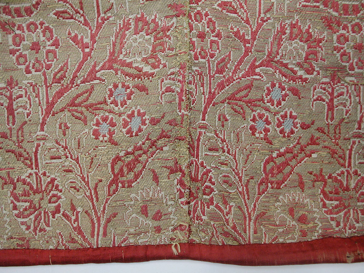 Textile Fragment, Silk, metal wrapped thread