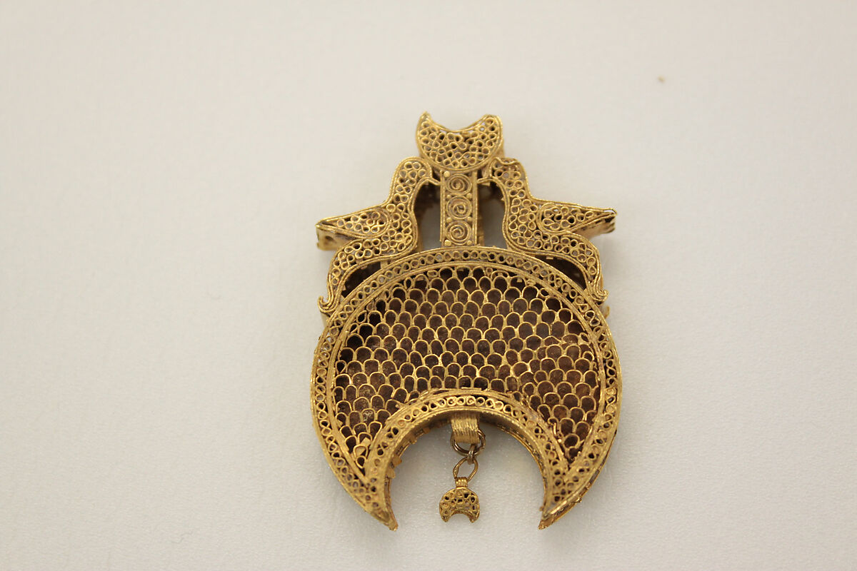 Necklace Centerpiece, Gold, glass