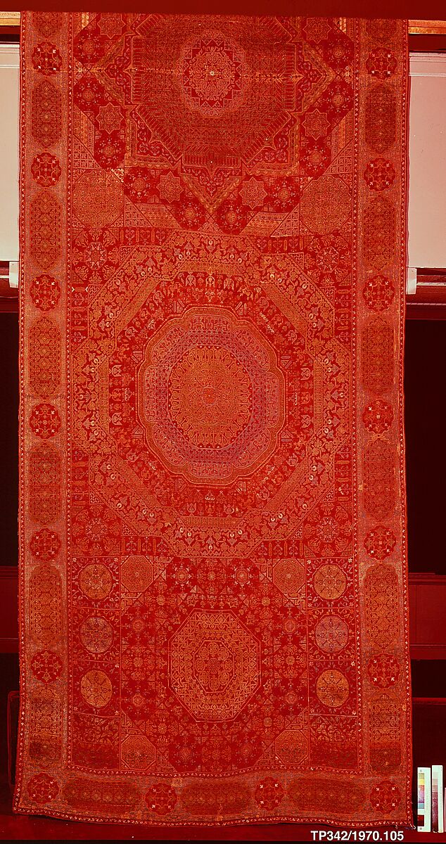 Five Medallion Carpet, Wool (warp, weft, and pile); asymmetrically knotted pile