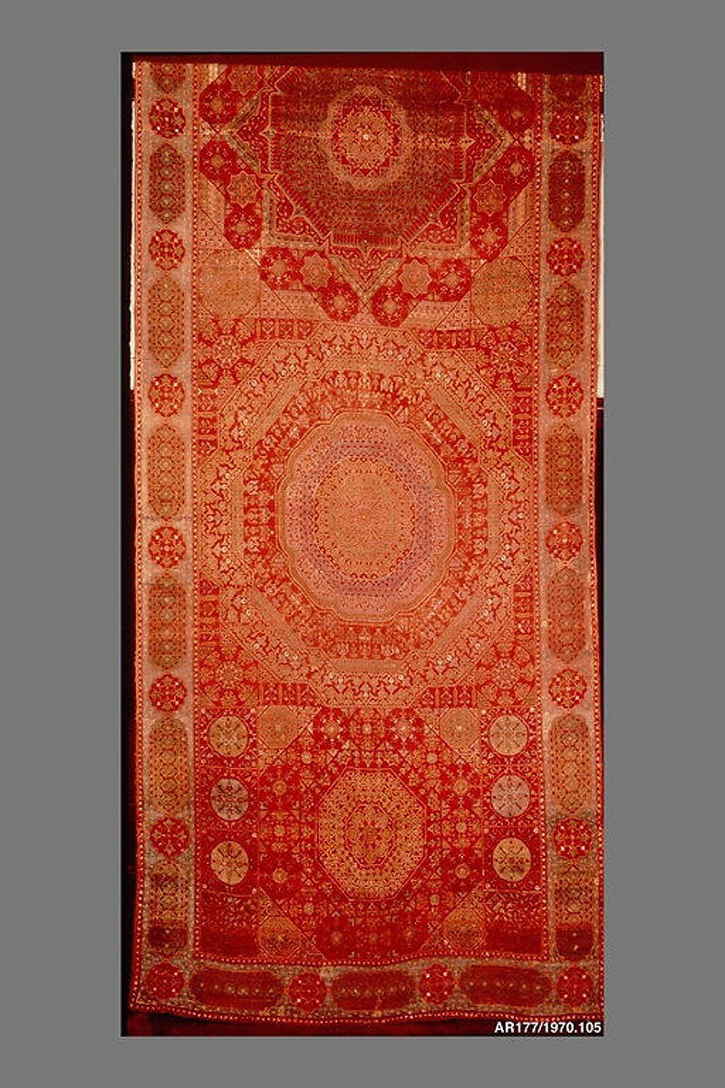 Five Medallion Carpet, Wool (warp, weft, and pile); asymmetrically knotted pile