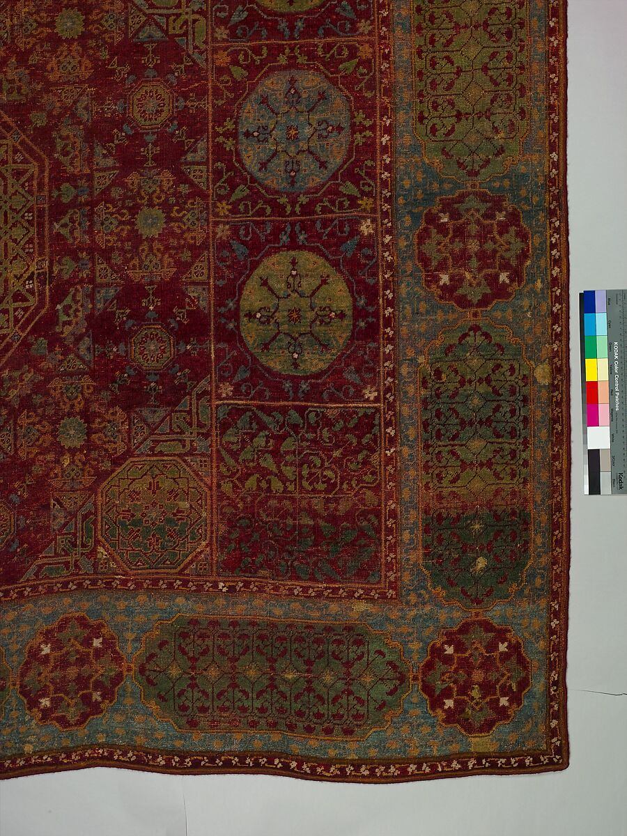 Five Medallion Carpet, Wool (warp, weft, and pile); asymmetrically knotted pile