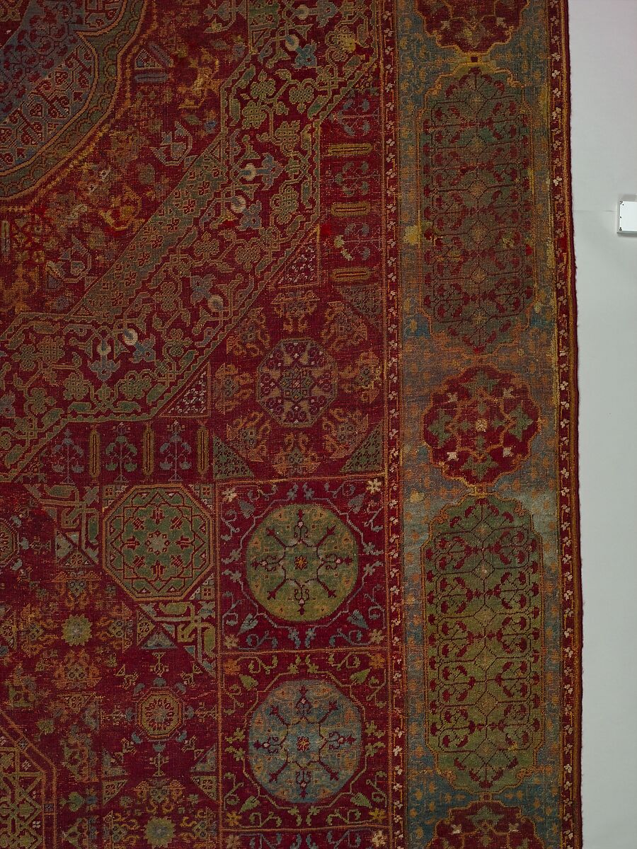 Five Medallion Carpet, Wool (warp, weft, and pile); asymmetrically knotted pile