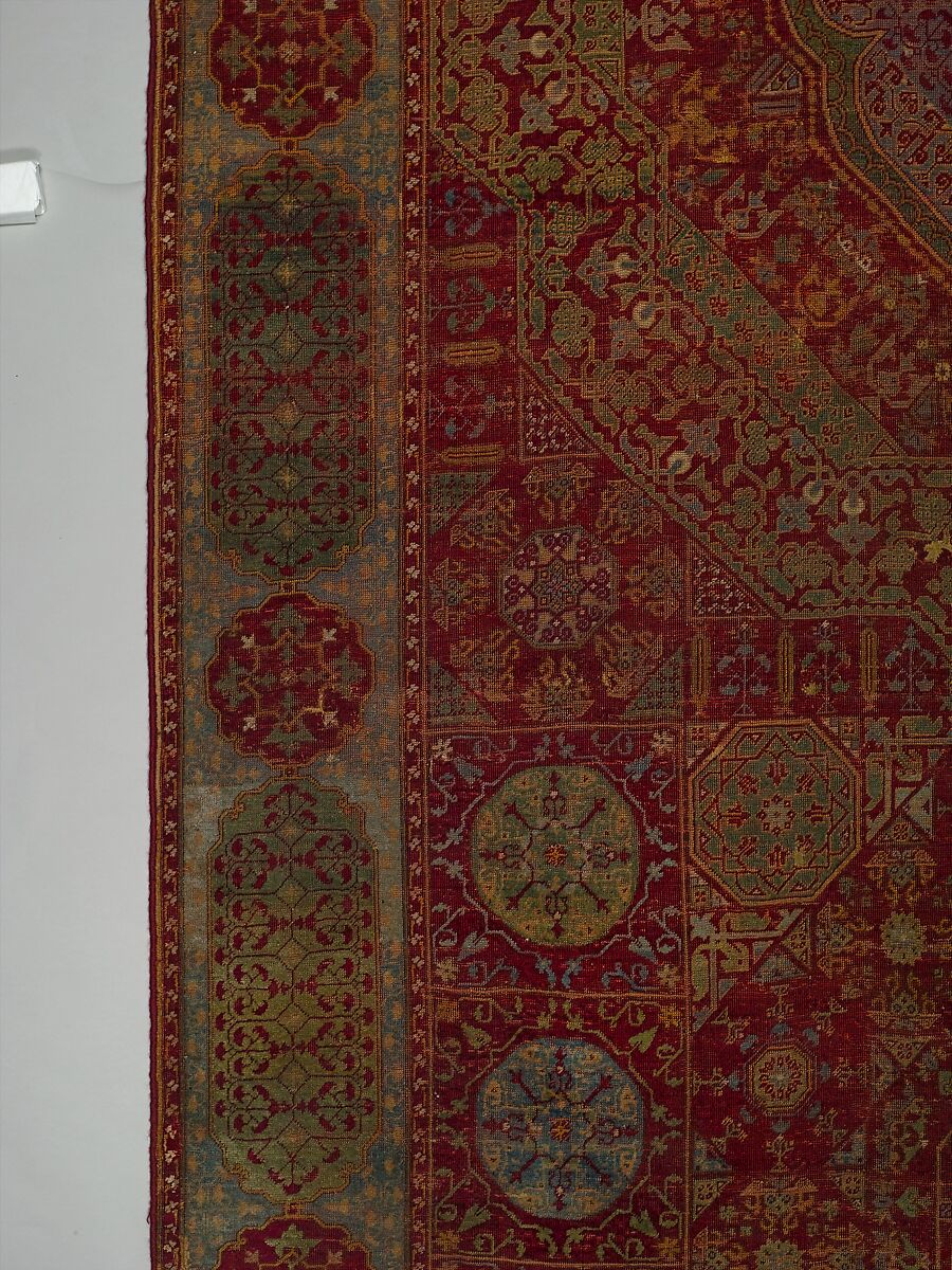 Five Medallion Carpet, Wool (warp, weft, and pile); asymmetrically knotted pile