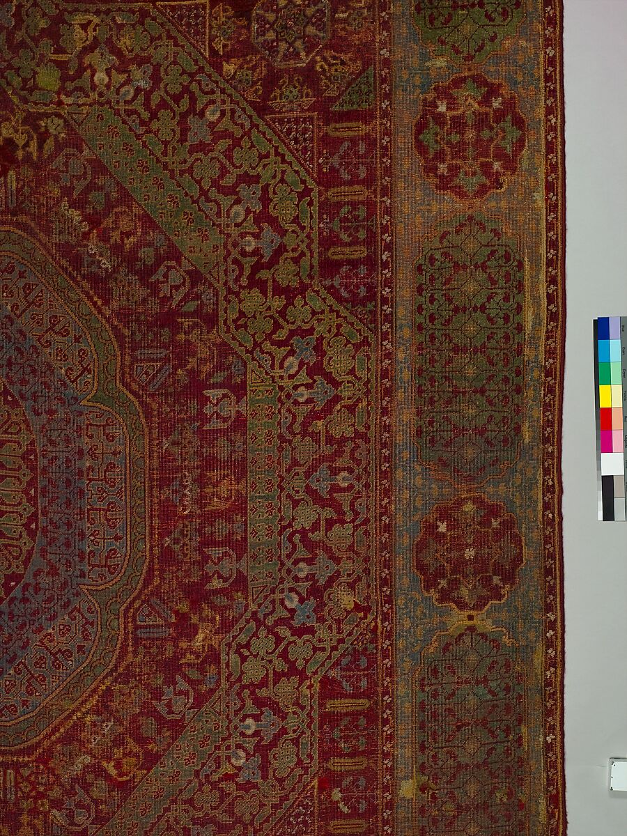 Five Medallion Carpet, Wool (warp, weft, and pile); asymmetrically knotted pile