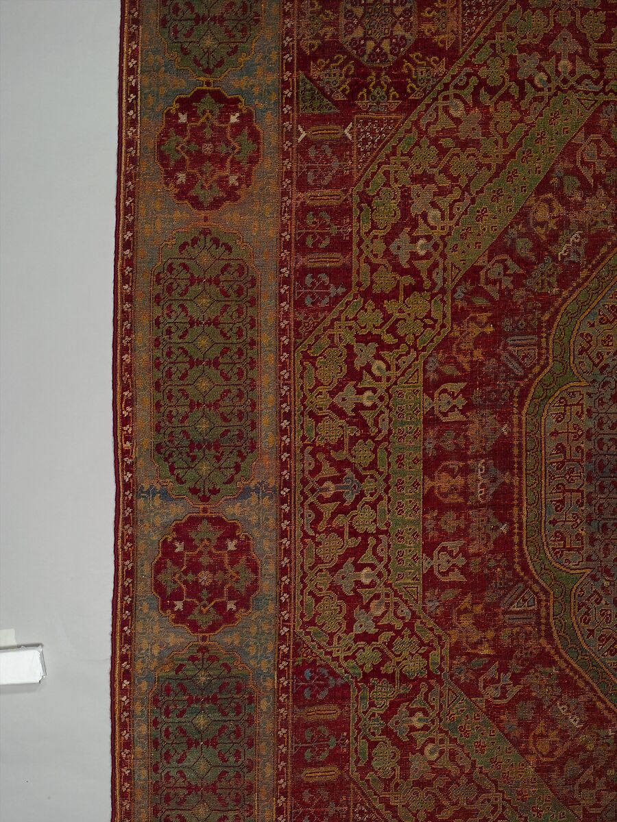 Five Medallion Carpet, Wool (warp, weft, and pile); asymmetrically knotted pile