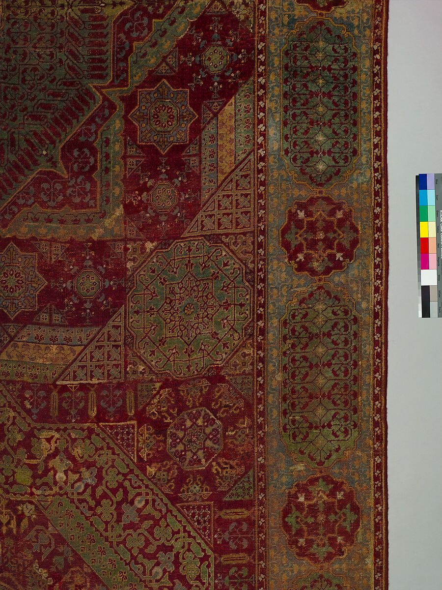 Five Medallion Carpet, Wool (warp, weft, and pile); asymmetrically knotted pile