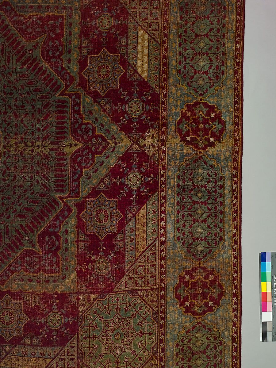 Five Medallion Carpet, Wool (warp, weft, and pile); asymmetrically knotted pile