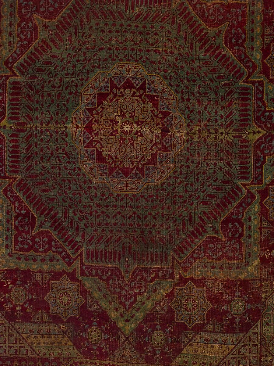 Five Medallion Carpet, Wool (warp, weft, and pile); asymmetrically knotted pile