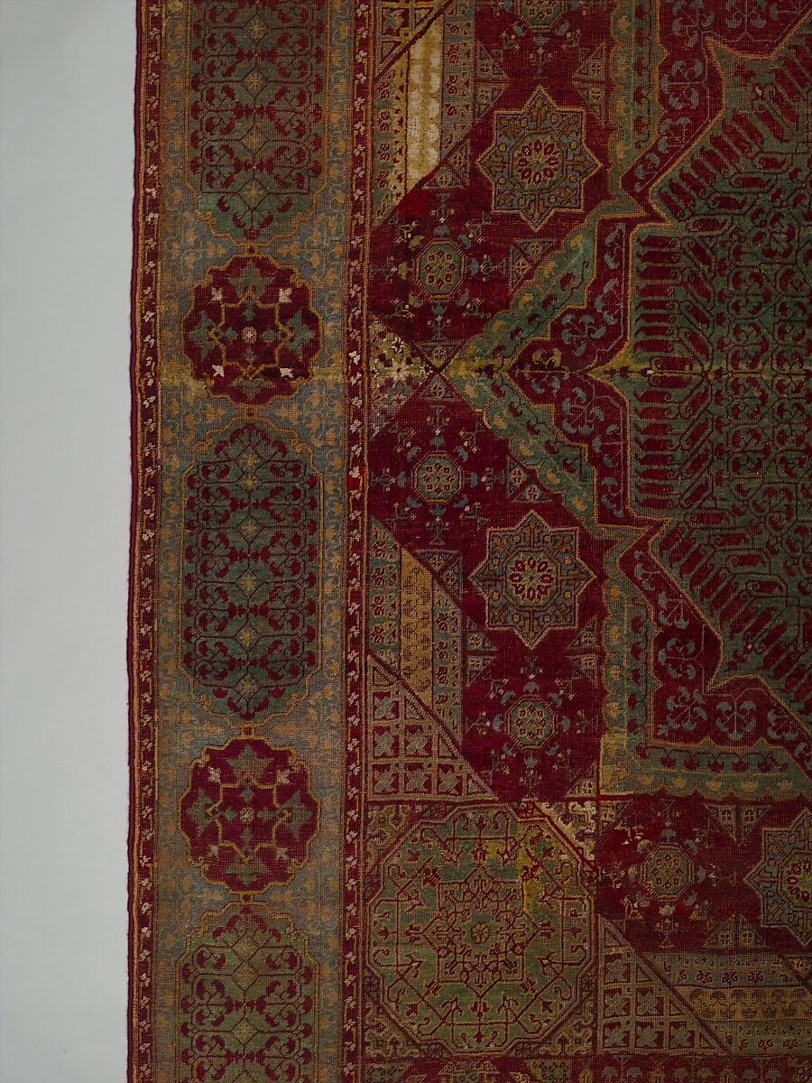 Five Medallion Carpet, Wool (warp, weft, and pile); asymmetrically knotted pile