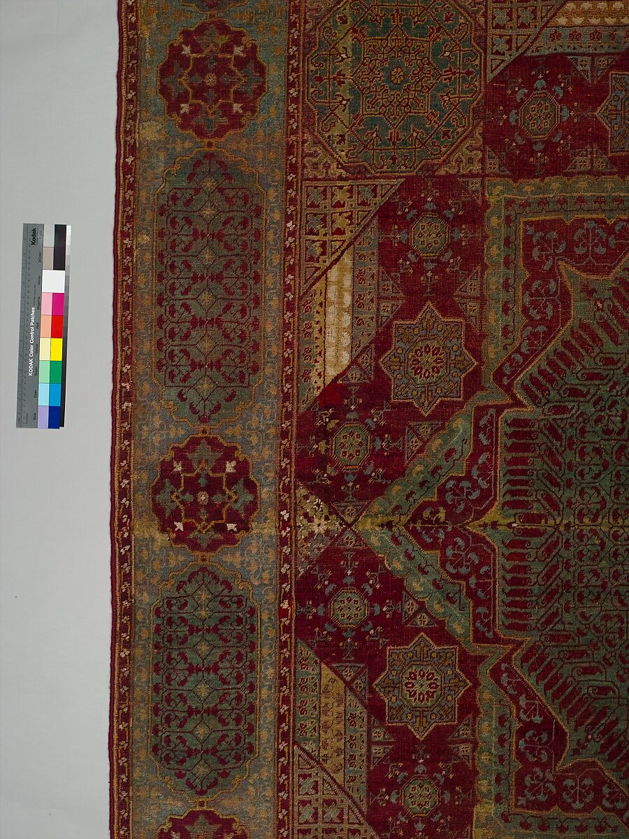 Five Medallion Carpet, Wool (warp, weft, and pile); asymmetrically knotted pile