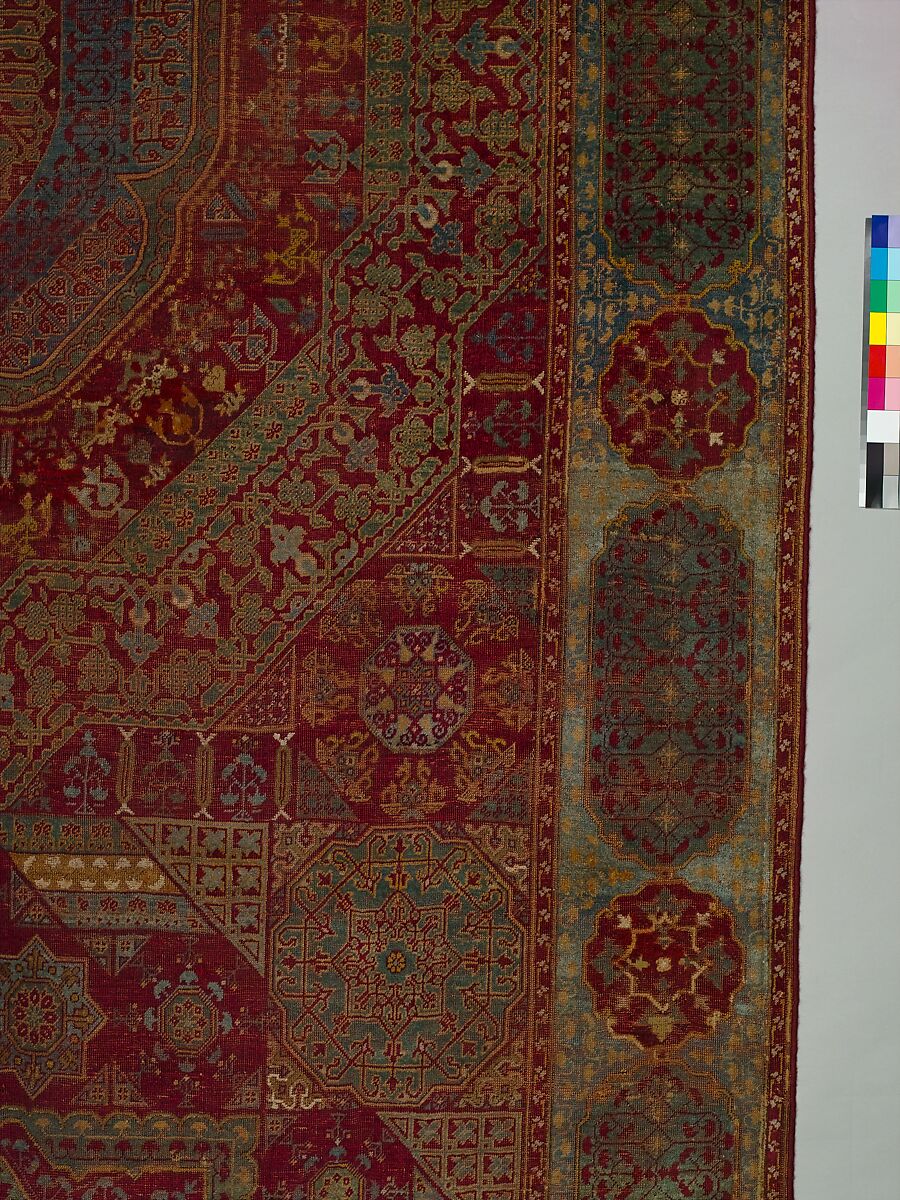 Five Medallion Carpet, Wool (warp, weft, and pile); asymmetrically knotted pile