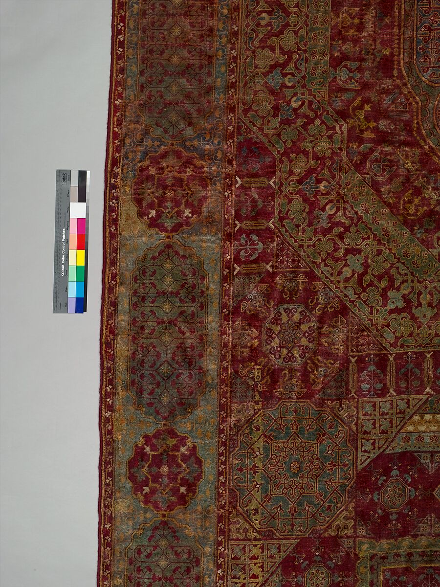 Five Medallion Carpet, Wool (warp, weft, and pile); asymmetrically knotted pile