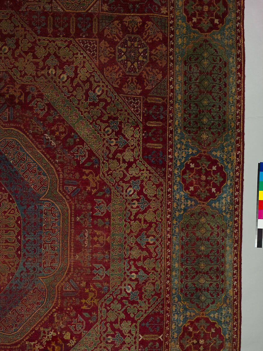 Five Medallion Carpet, Wool (warp, weft, and pile); asymmetrically knotted pile