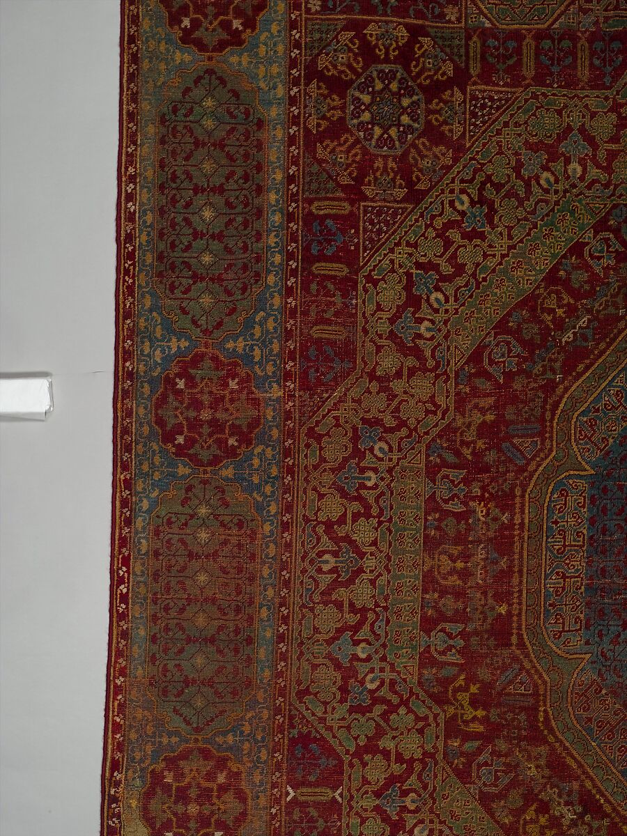 Five Medallion Carpet, Wool (warp, weft, and pile); asymmetrically knotted pile