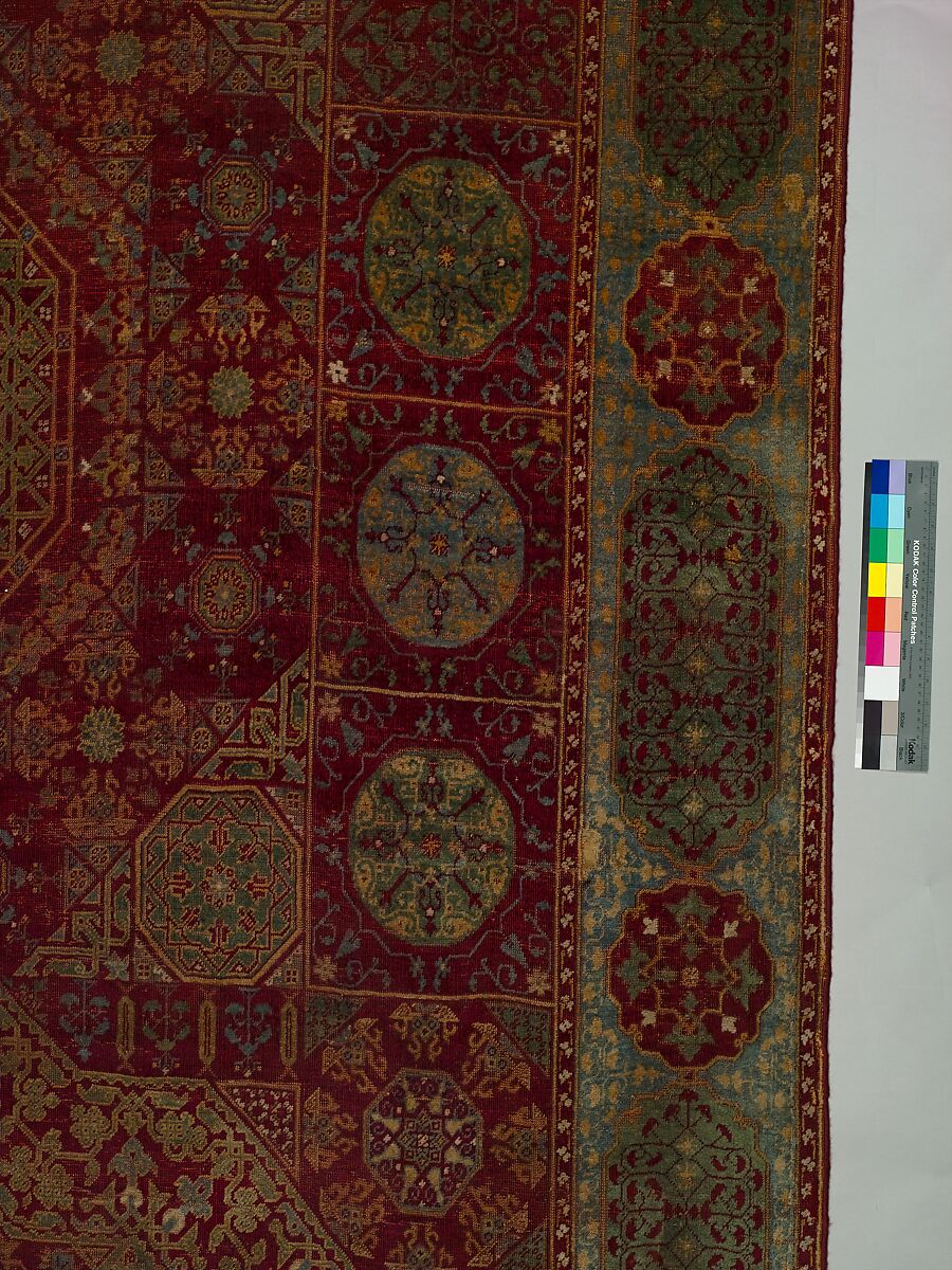 Five Medallion Carpet, Wool (warp, weft, and pile); asymmetrically knotted pile