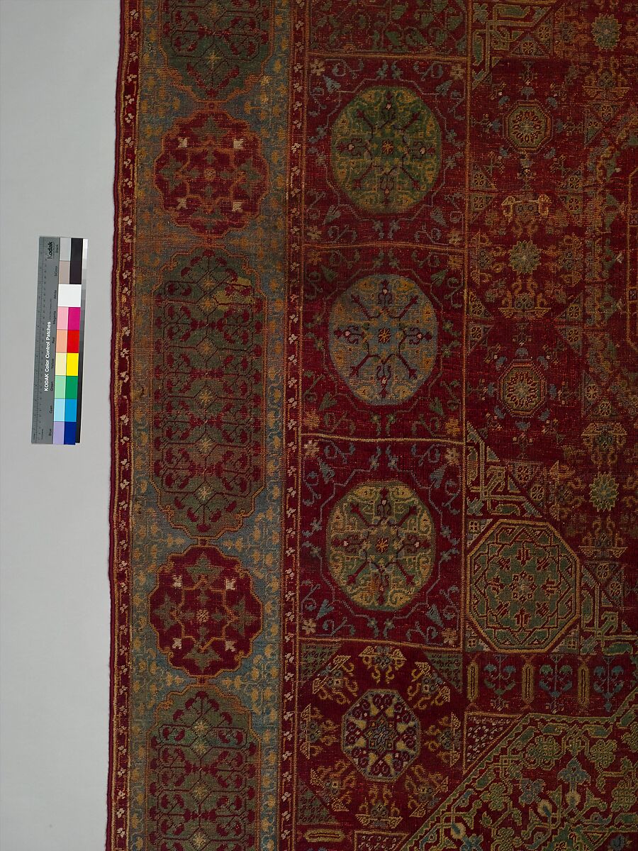 Five Medallion Carpet, Wool (warp, weft, and pile); asymmetrically knotted pile