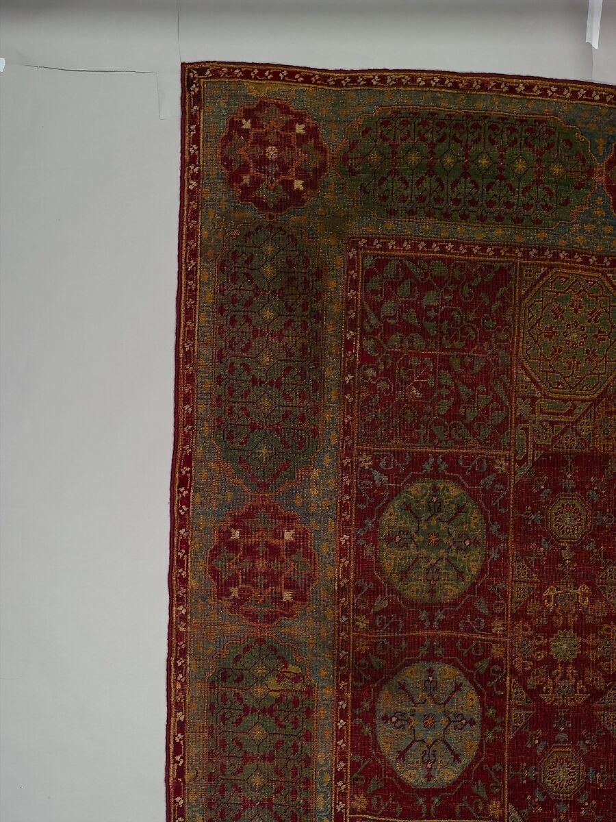 Five Medallion Carpet, Wool (warp, weft, and pile); asymmetrically knotted pile