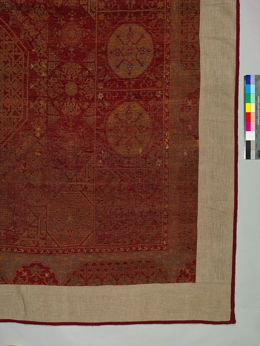 Five Medallion Carpet, Wool (warp, weft, and pile); asymmetrically knotted pile