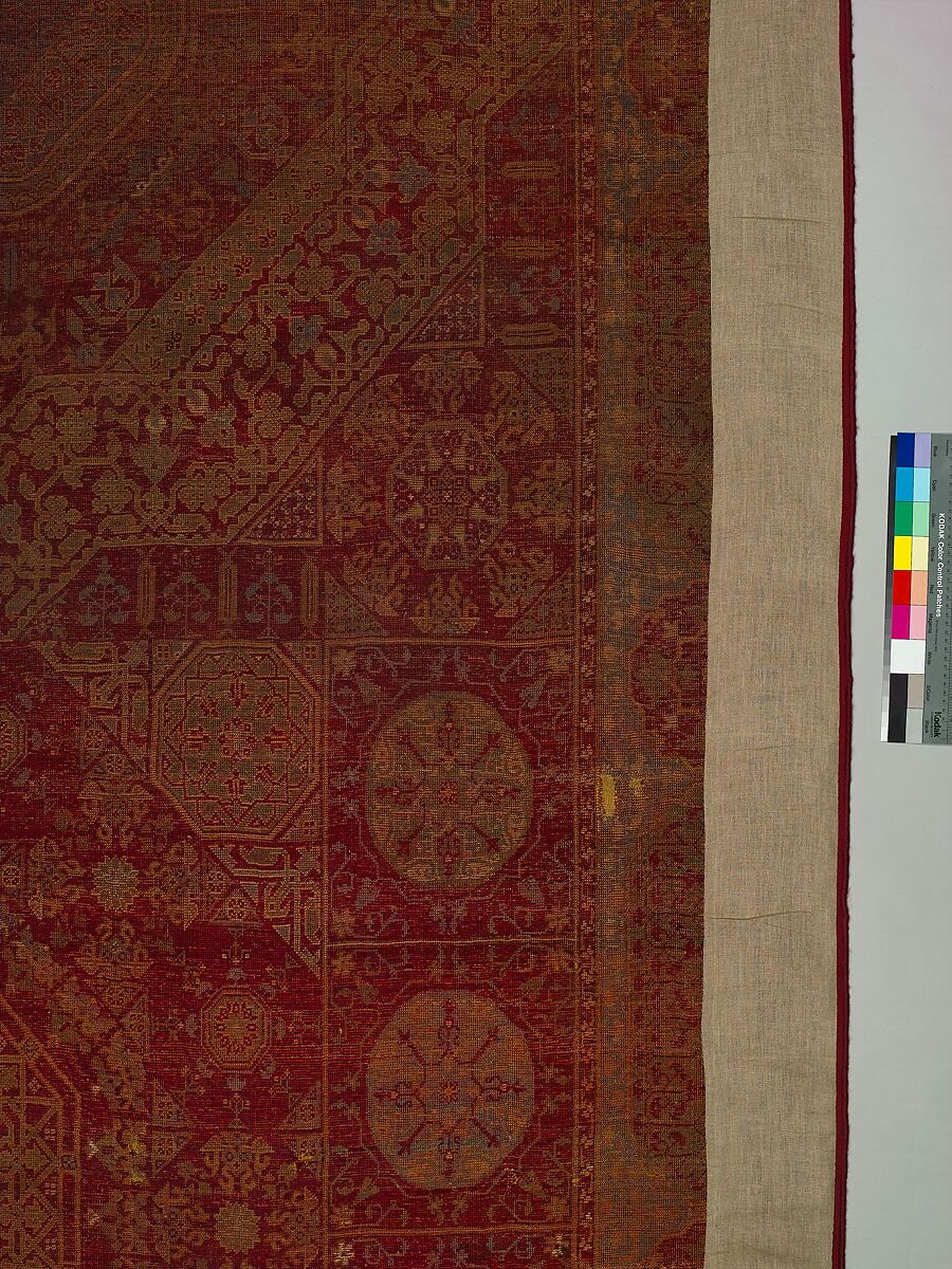 Five Medallion Carpet, Wool (warp, weft, and pile); asymmetrically knotted pile