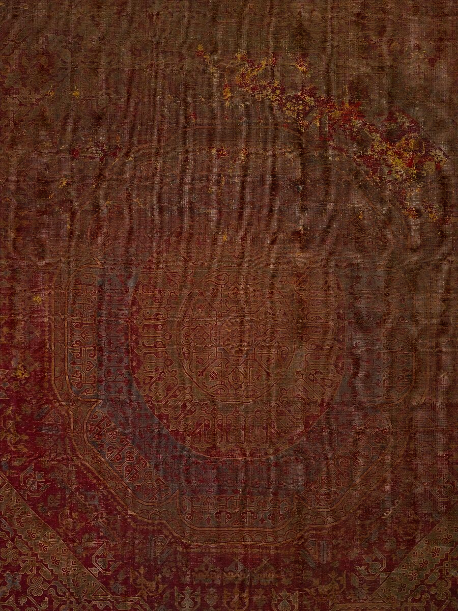 Five Medallion Carpet, Wool (warp, weft, and pile); asymmetrically knotted pile