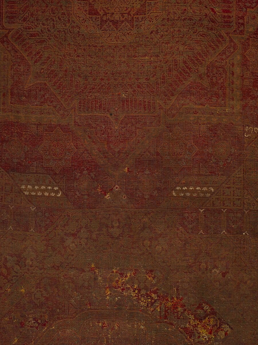 Five Medallion Carpet, Wool (warp, weft, and pile); asymmetrically knotted pile