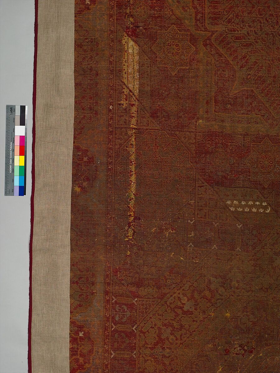 Five Medallion Carpet, Wool (warp, weft, and pile); asymmetrically knotted pile