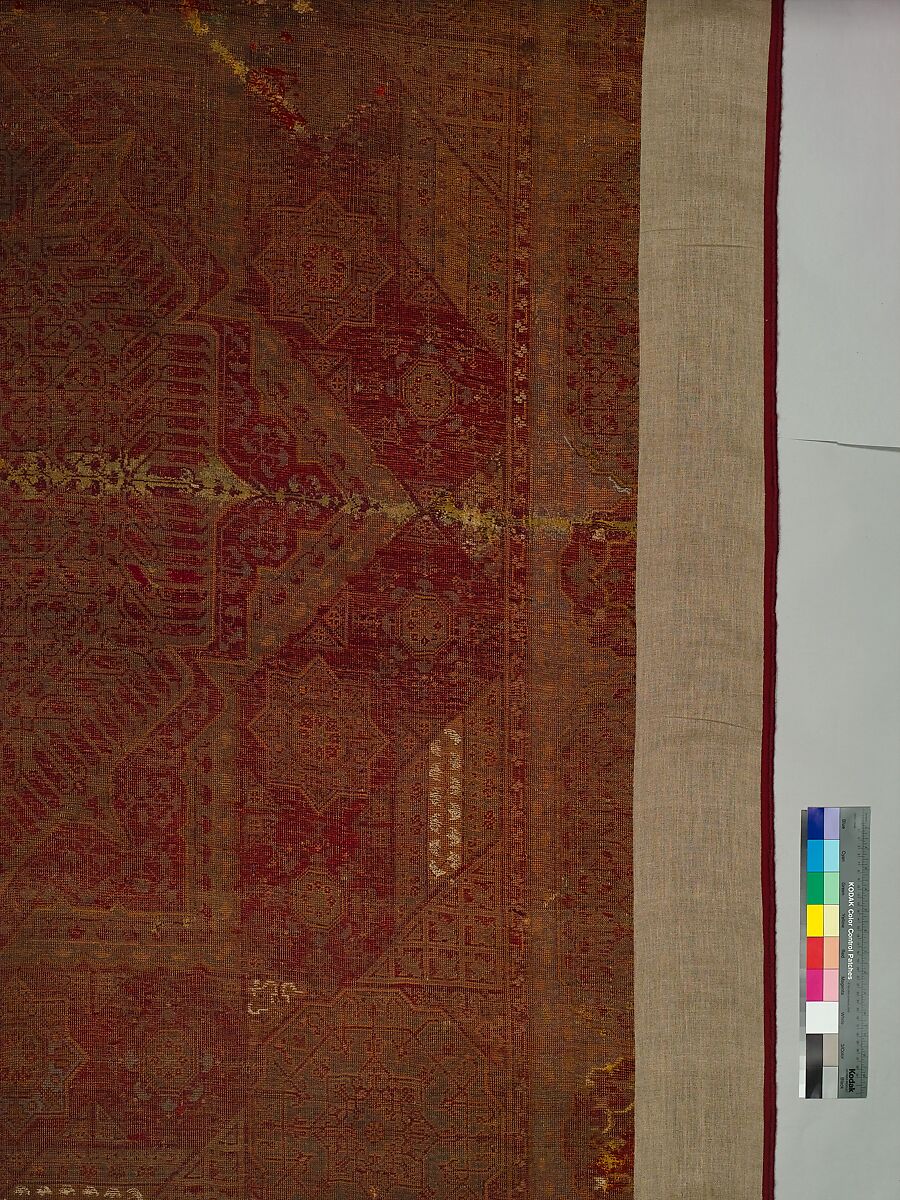 Five Medallion Carpet, Wool (warp, weft, and pile); asymmetrically knotted pile