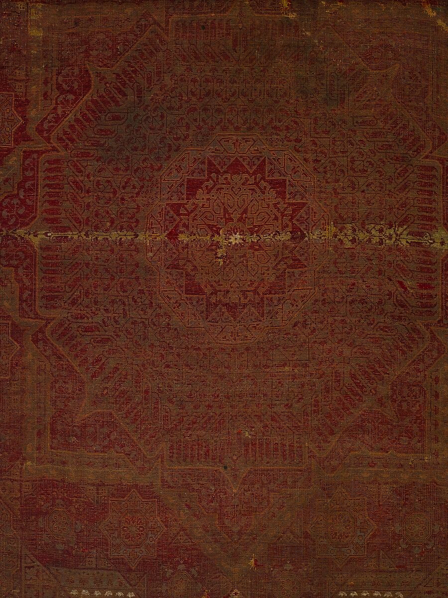 Five Medallion Carpet, Wool (warp, weft, and pile); asymmetrically knotted pile
