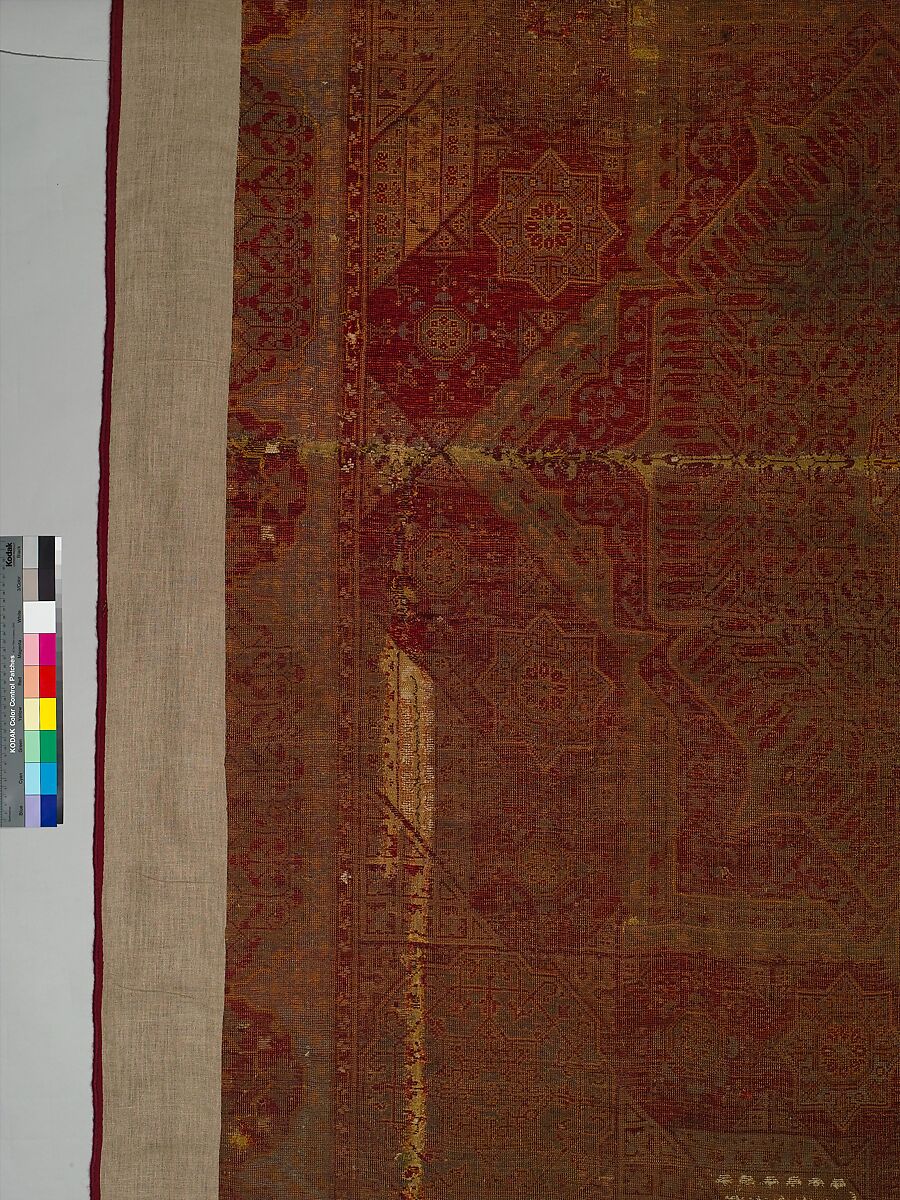 Five Medallion Carpet, Wool (warp, weft, and pile); asymmetrically knotted pile