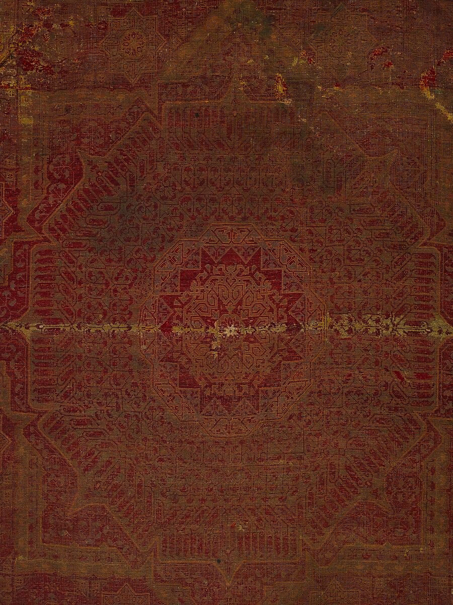 Five Medallion Carpet, Wool (warp, weft, and pile); asymmetrically knotted pile