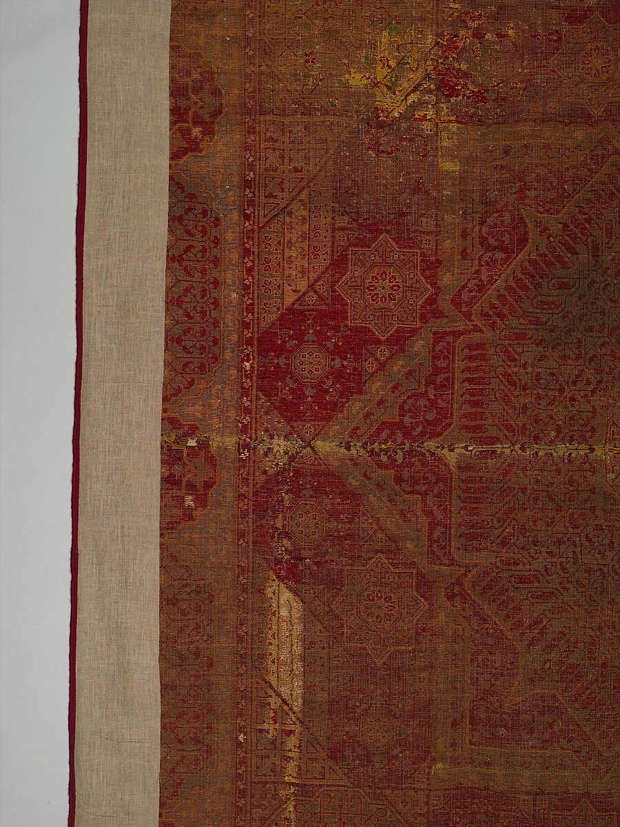 Five Medallion Carpet, Wool (warp, weft, and pile); asymmetrically knotted pile