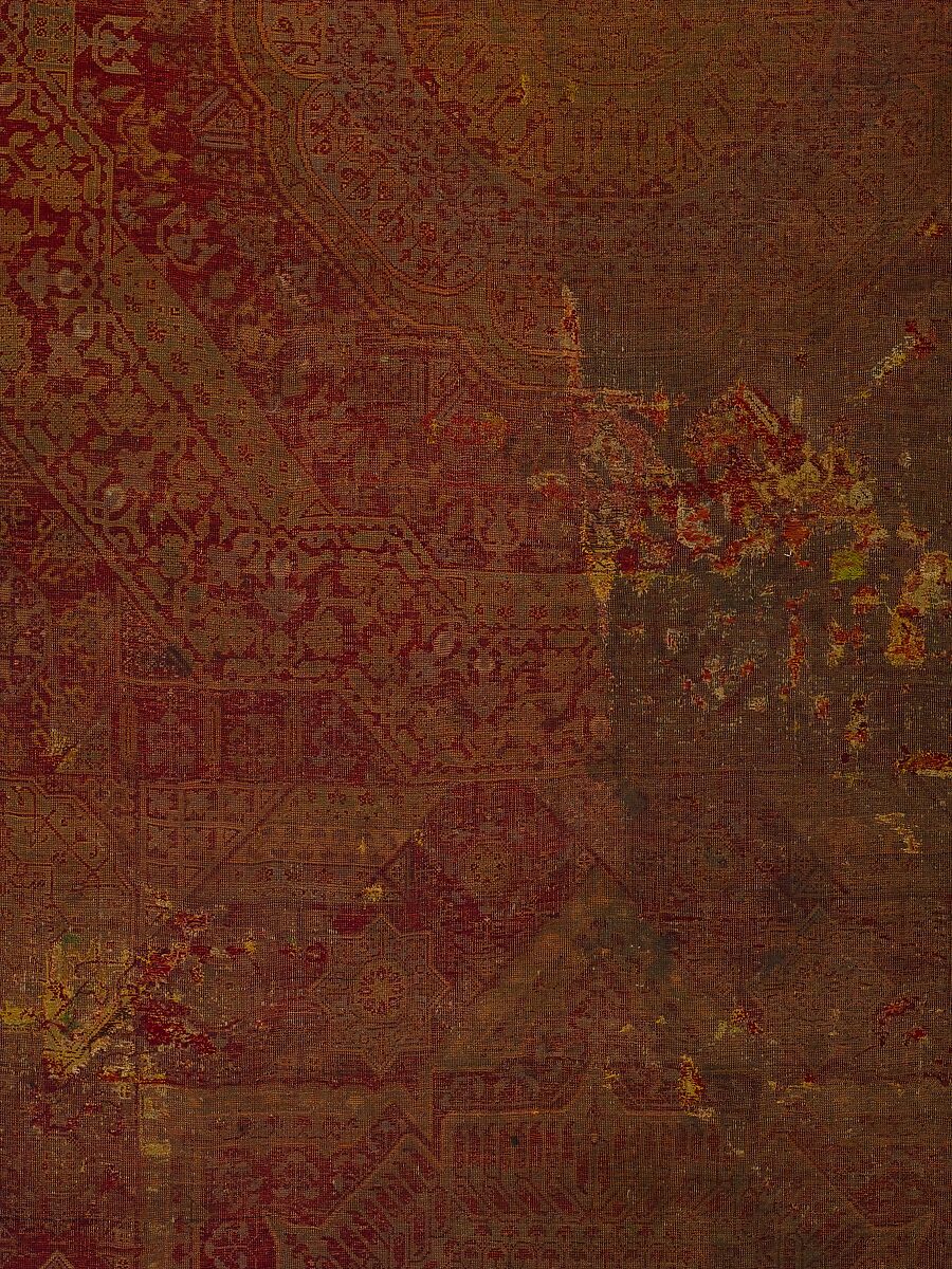 Five Medallion Carpet, Wool (warp, weft, and pile); asymmetrically knotted pile