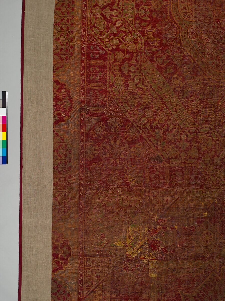 Five Medallion Carpet, Wool (warp, weft, and pile); asymmetrically knotted pile