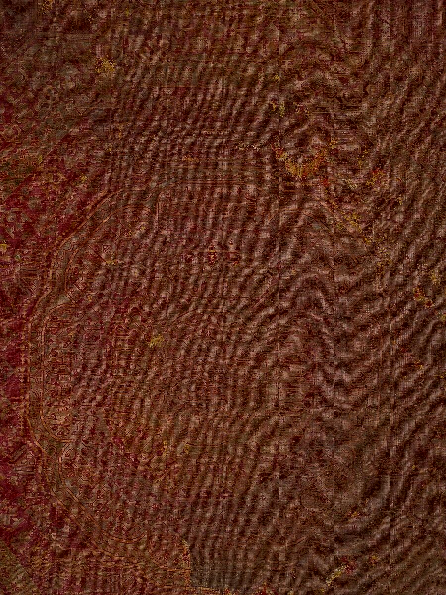 Five Medallion Carpet, Wool (warp, weft, and pile); asymmetrically knotted pile