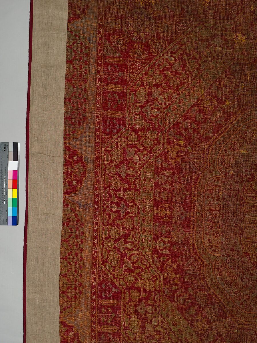 Five Medallion Carpet, Wool (warp, weft, and pile); asymmetrically knotted pile