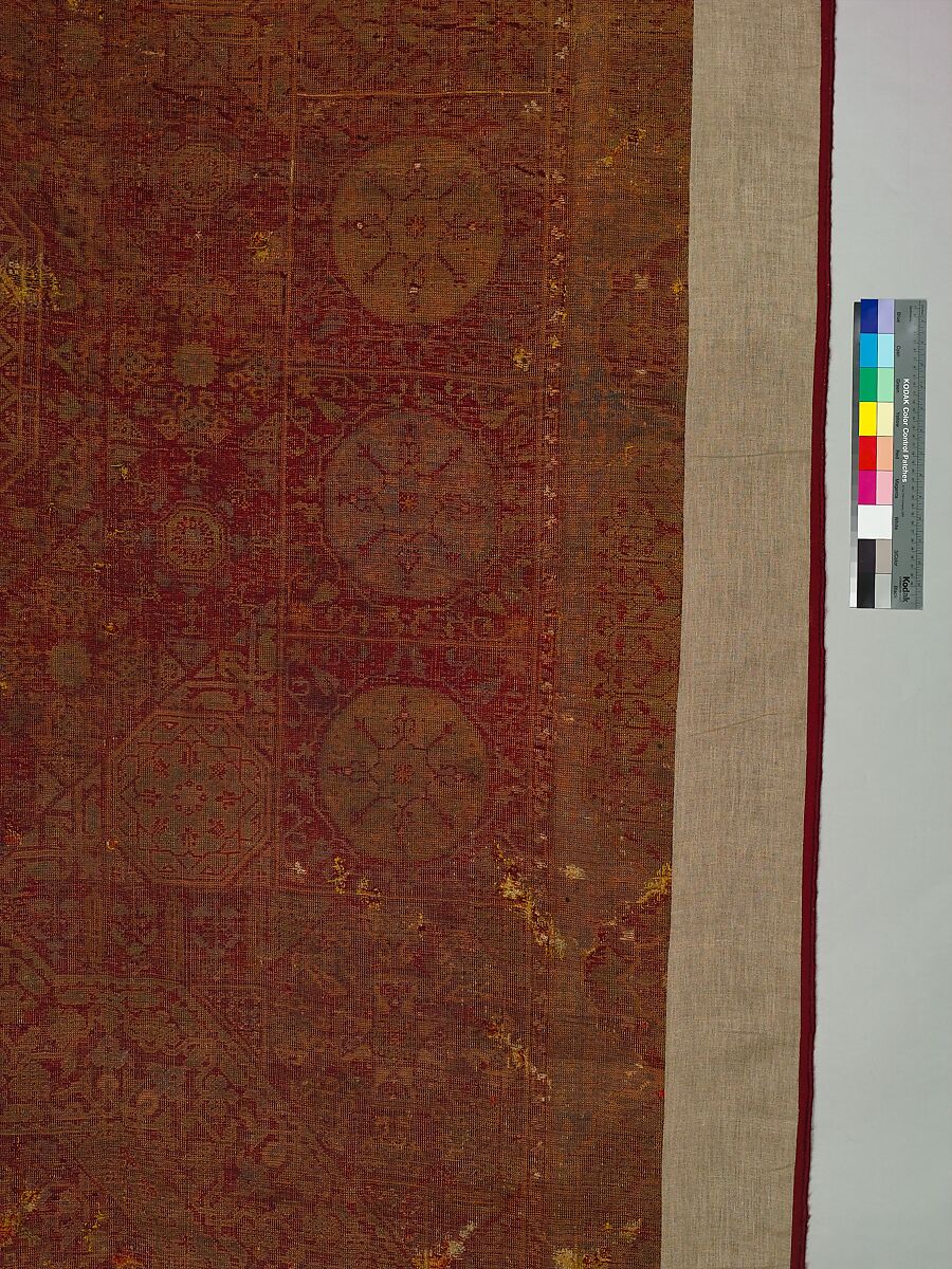 Five Medallion Carpet, Wool (warp, weft, and pile); asymmetrically knotted pile