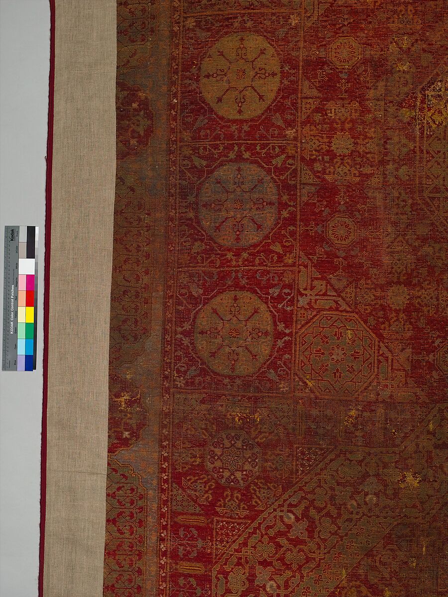 Five Medallion Carpet, Wool (warp, weft, and pile); asymmetrically knotted pile