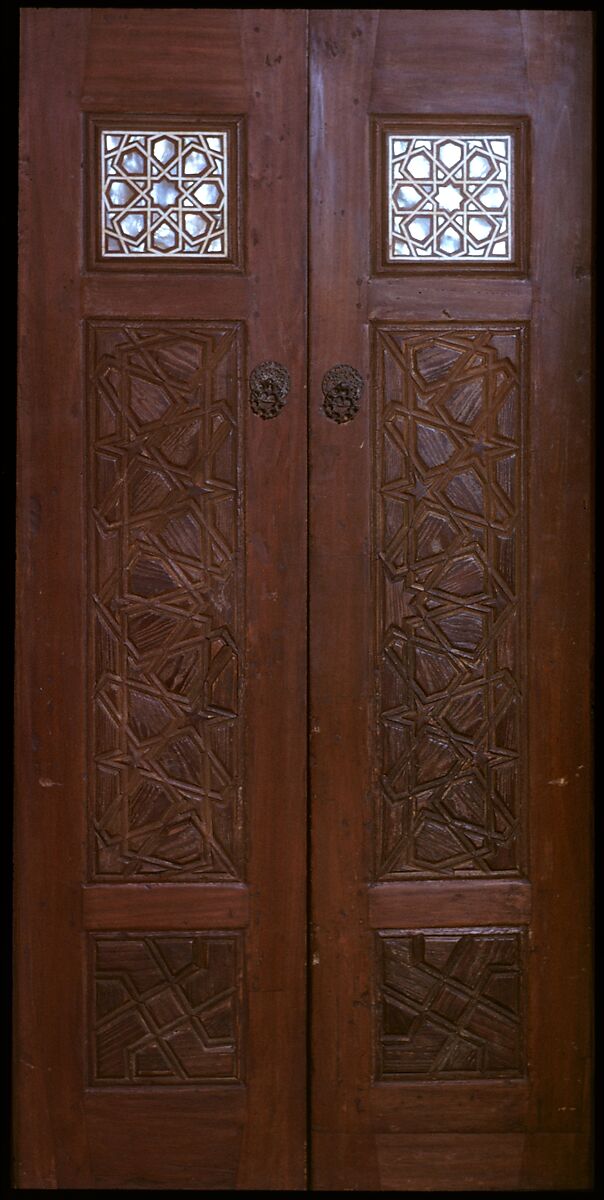 Damascus Room, Wood (poplar) with gesso relief, gold and tin leaf, glazes and paint; wood (cypress, poplar, and mulberry), mother-of-pearl, marble and other stones, stucco with glass, plaster ceramic tiles, iron, brass