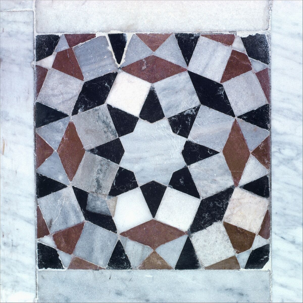 Damascus Room, Wood (poplar) with gesso relief, gold and tin leaf, glazes and paint; wood (cypress, poplar, and mulberry), mother-of-pearl, marble and other stones, stucco with glass, plaster ceramic tiles, iron, brass