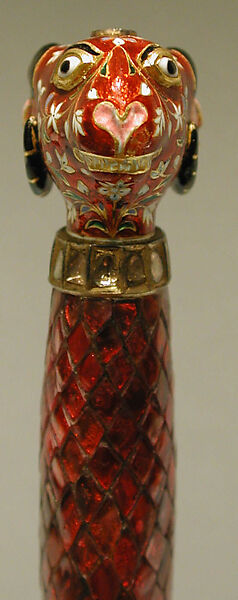 Jeweled and Enameled Ram's Head Dagger, Hilt: Gold, enameled and set with precious stones; kundan technique
Blade: steel